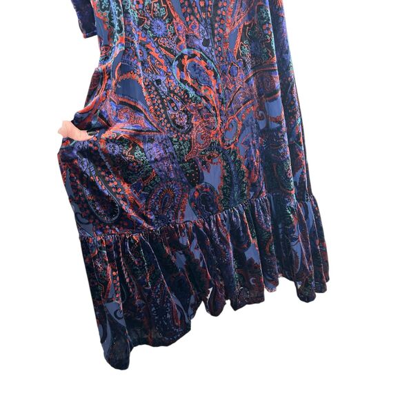 Anthropologie NWT Burnout Velvet Long Sleeve Maxi Dress Size 6 - Picture 9 of 13